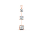 Rose gold Three-Stone Princess Cut Prong Set Pendant