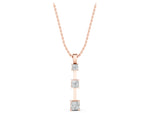 Rose gold Three-Stone Princess Cut Prong Set Pendant_1