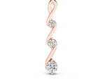 Rose gold Three-Stone Round Brilliant Prong Set Pendant