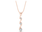 Rose gold Three-Stone Round Brilliant Prong Set Pendant_1