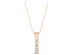 Rose gold Three-Stone Round Channel Set Pendant_1