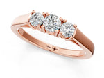 Rose gold Three-Stone Round Cut Diamond Channel Set Band with Prong Setting_1