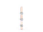 Rose gold Three-Stone Round Diamond Bar Pendant with Channel Setting