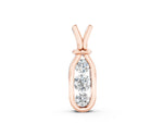 Rose gold Three-Stone Round Diamond Bezel Pendant
