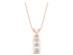 Rose gold Three-Stone Round Diamond Bezel Pendant_1