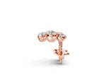 Rose gold Three-Stone Round Diamond Channel Band Prong-Set Earrings_1