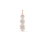 Rose gold Three-Stone Round Diamond Drop Pendant with Prong Setting