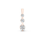 Rose gold Three-Stone Round Diamond Prong-Set Pendant