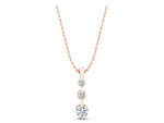 Rose gold Three-Stone Round Diamond Prong-Set Pendant_1