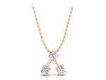 Rose gold Three-Stone Round Diamond Prong Set Pendant_1