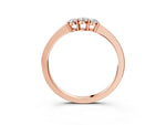 Rose gold Three-Stone Round Diamond Tension Set Solitaire Band with Prong Setting_3