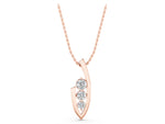 Rose gold Three-Stone Round Prong-Set Pendant_1