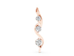 Rose gold Three-Stone Round Prong-Set Swirl Pendant