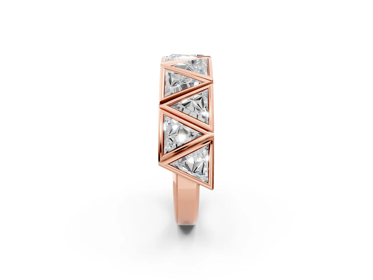 Rose gold Triangle Diamond Geometric Mens Band_2