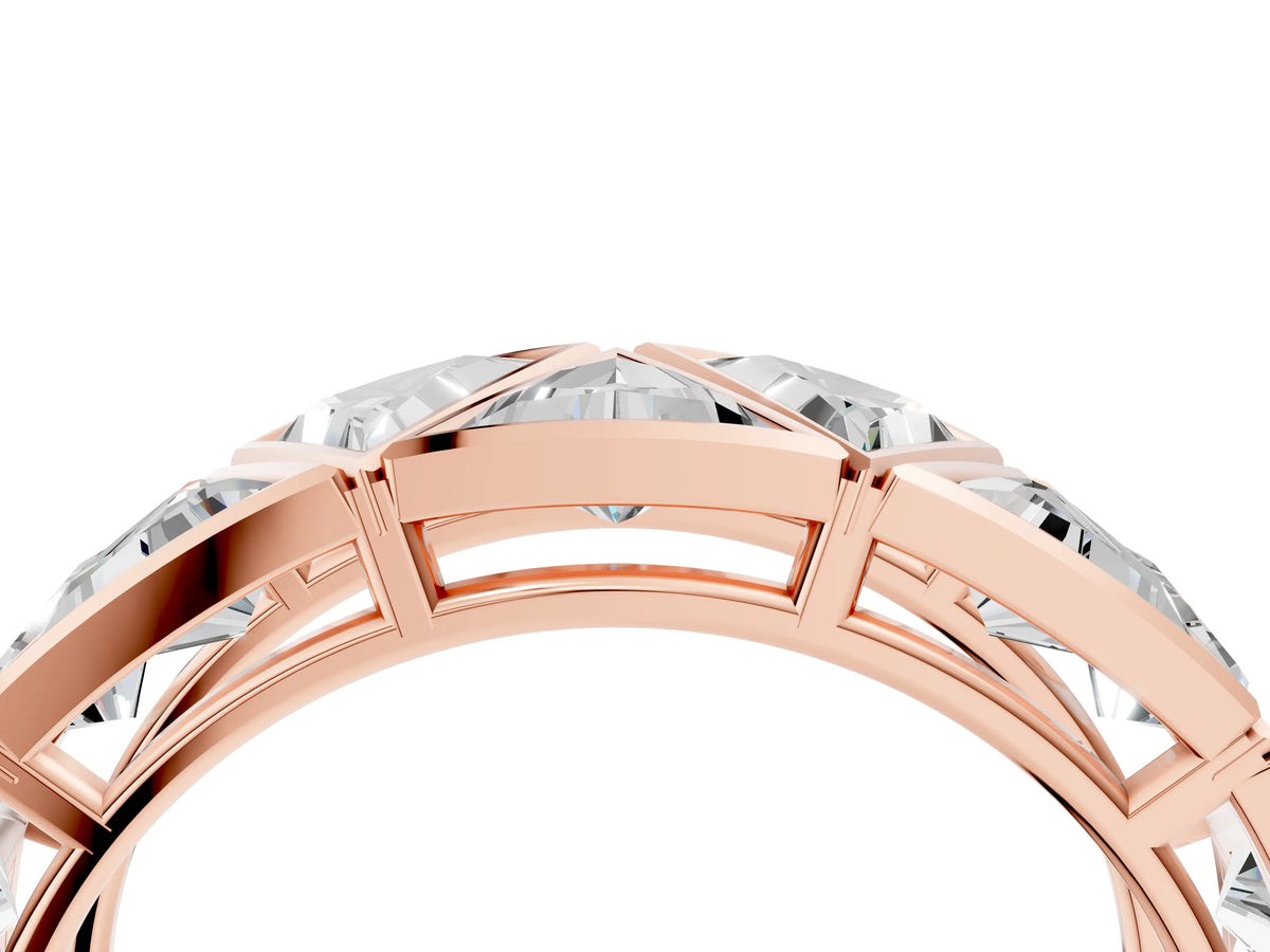 Rose gold Triangle Diamond Geometric Mens Band_4