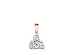 Rose gold Triangular Cluster Round Diamond Prong Pendant