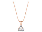 Rose gold Triangular Cluster Round Diamond Prong Pendant_1
