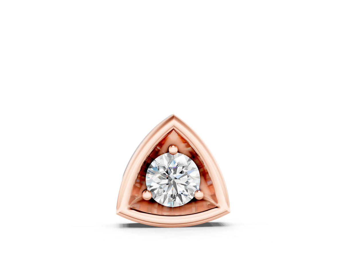 Rose gold Trillion Cut Diamond Bezel Pendant