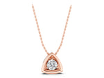 Rose gold Trillion Cut Diamond Bezel Pendant_1