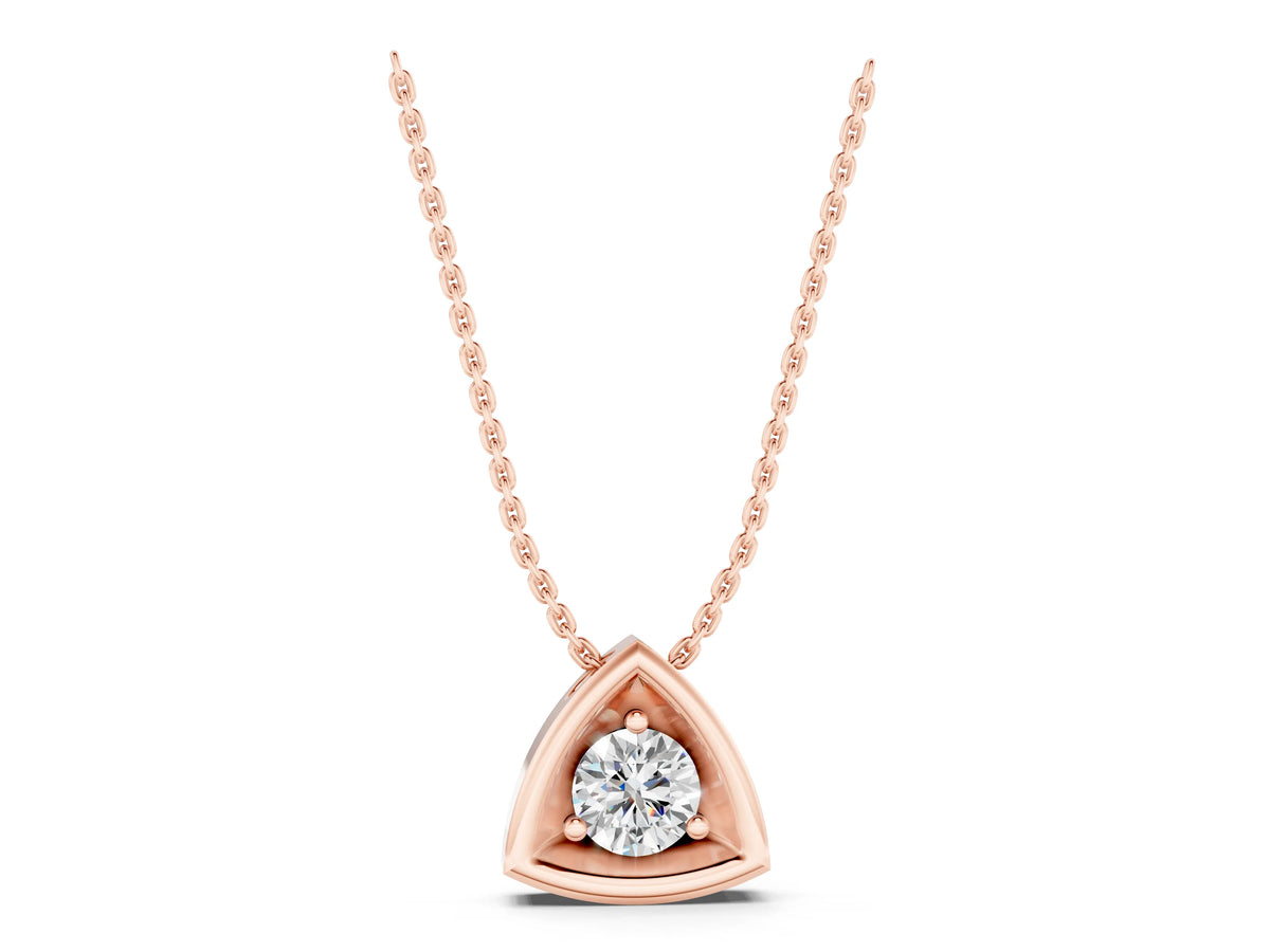 Rose gold Trillion Cut Diamond Bezel Pendant_1