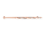 Rose gold Twisted Diamond Round-Cut Cable Chain Bracelet with Bezel Setting