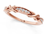 Rose gold Twisted Marquise Diamond Pavé Band with Shared Prong Setting_1