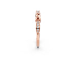 Rose gold Twisted Marquise Diamond Pavé Band with Shared Prong Setting_2