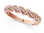Rose gold Twisted Pavé Round Diamond Eternity Band with Shared Prong Setting_1
