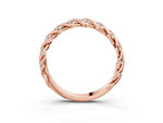 Rose gold Twisted Pavé Round Diamond Eternity Band with Shared Prong Setting_3