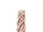 Rose gold Twisted Pavé Round Diamond Eternity Band with Shared Prong Setting_5