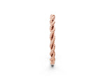Rose gold Twisted Rope Solitaire Band with Round Stone and Bezel Setting_2