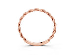 Rose gold Twisted Rope Solitaire Band with Round Stone and Bezel Setting_3