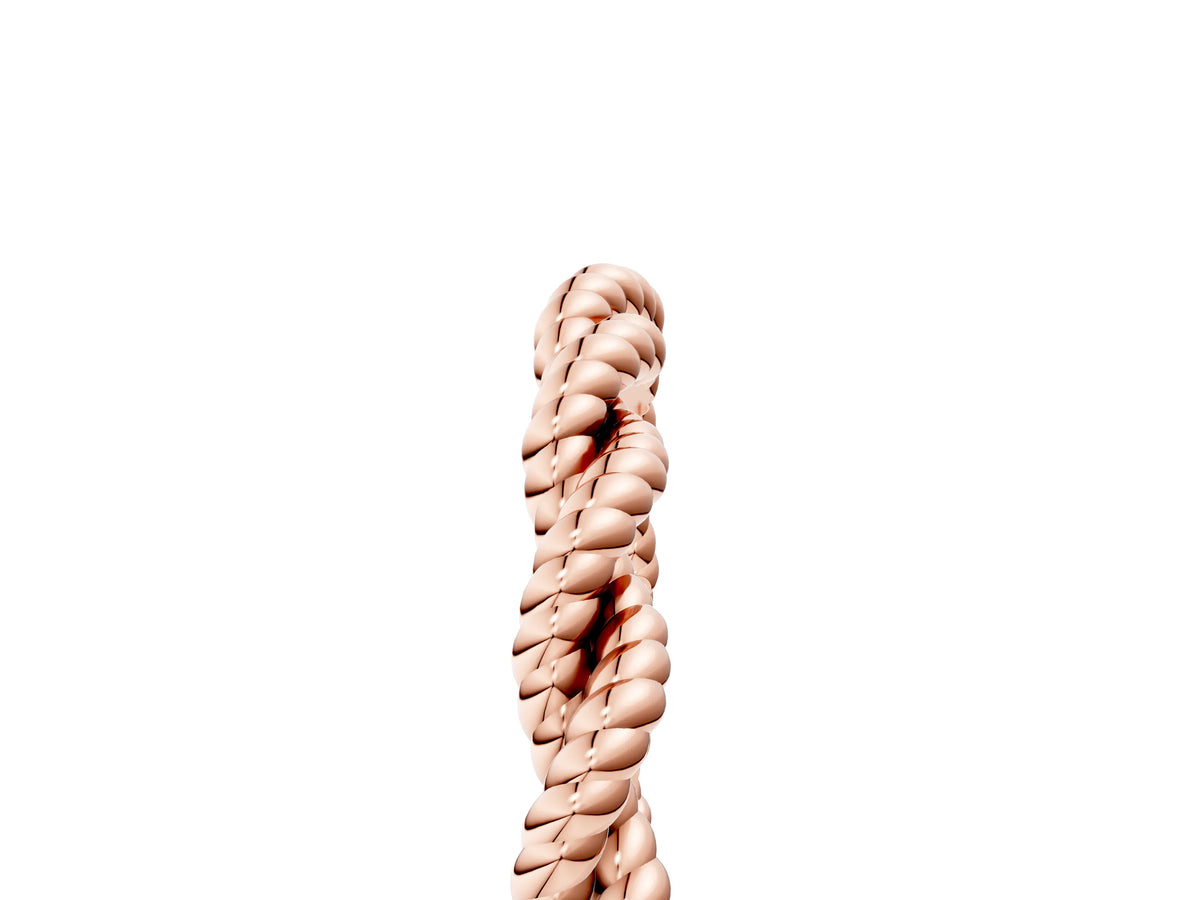 Rose gold Twisted Rope Solitaire Band with Round Stone and Bezel Setting_5