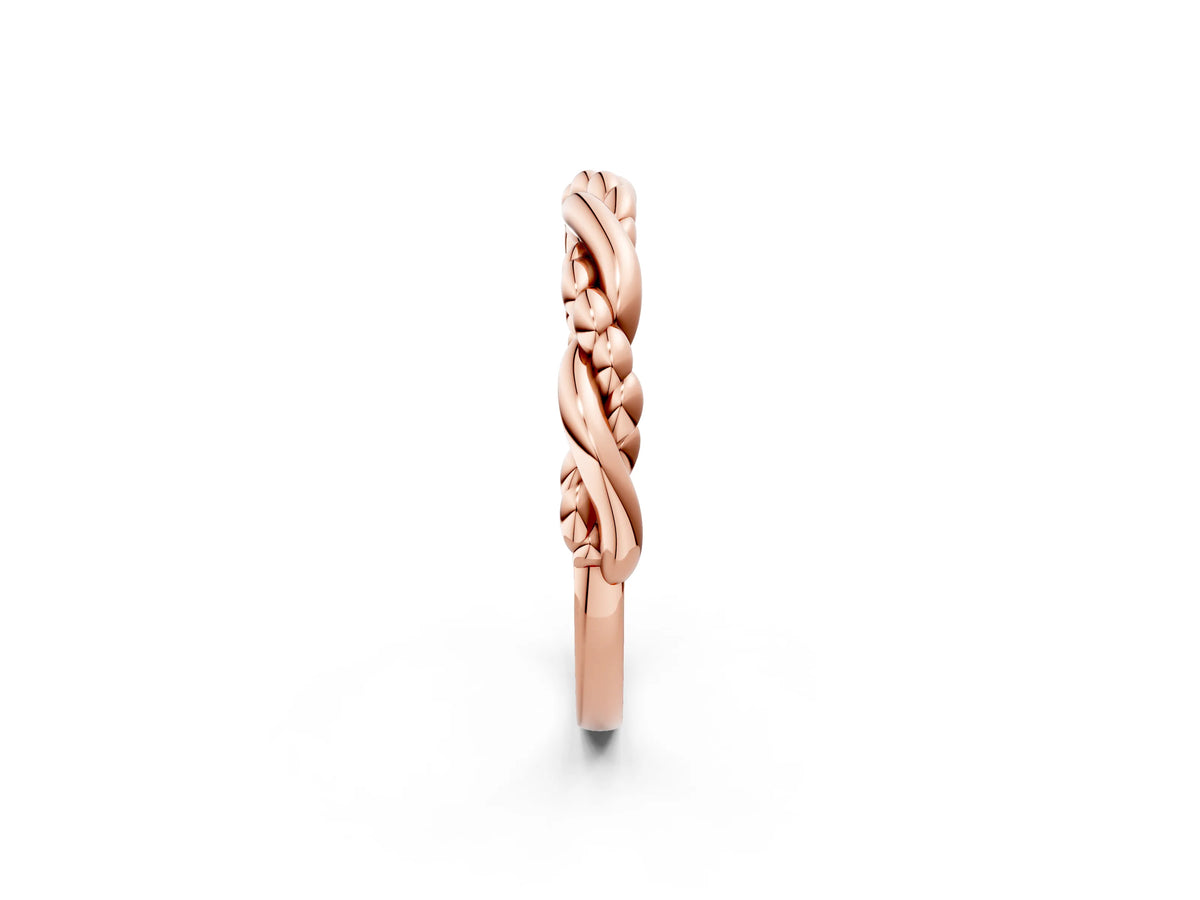 Rose gold Twisted Rope Solitaire Band_2