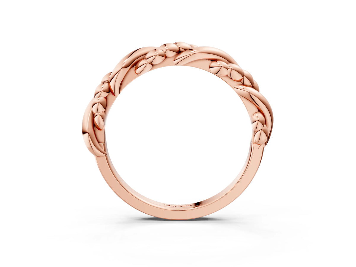 Rose gold Twisted Rope Solitaire Band_3