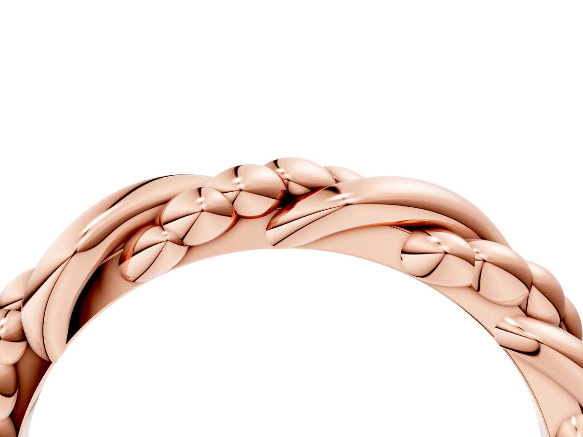 Rose gold Twisted Rope Solitaire Band_4