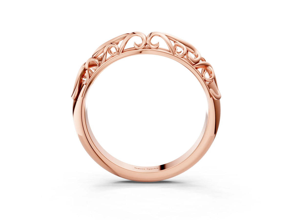 Rose gold Twisted Vine Filigree Band_3