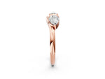Rose gold Two-Stone Pear Diamond Bypass Ring with Prong Setting_2