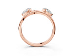 Rose gold Two-Stone Pear Diamond Bypass Ring with Prong Setting_3