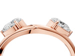 Rose gold Two-Stone Pear Diamond Bypass Ring with Prong Setting_4
