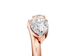 Rose gold Two-Stone Pear Diamond Bypass Ring with Prong Setting_5