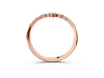 Rose gold V-Shaped Diamond Cluster Curved Band with Round Brilliant Cut Stones and Prong Setting_3