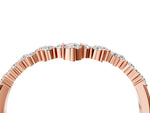 Rose gold V-Shaped Diamond Cluster Curved Band with Round Brilliant Cut Stones and Prong Setting_4