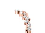 Rose gold V-Shaped Diamond Cluster Curved Band with Round Brilliant Cut Stones and Prong Setting_5