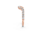 Rose gold V-Shaped Diamond Round Cut Pavé Band with Prong Setting_2