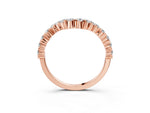 Rose gold V-Shaped Diamond Round Cut Pavé Band with Prong Setting_3