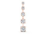 Rose gold Vertical Bar Pendant with Round Brilliant Diamonds in Prong Setting