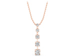 Rose gold Vertical Bar Pendant with Round Brilliant Diamonds in Prong Setting_1
