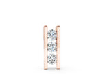 Rose gold Vertical Channel-Set Round Diamond Bar Pendant