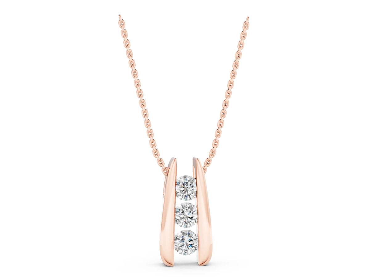 Rose gold Vertical Channel Set Round Diamond Pendant_1